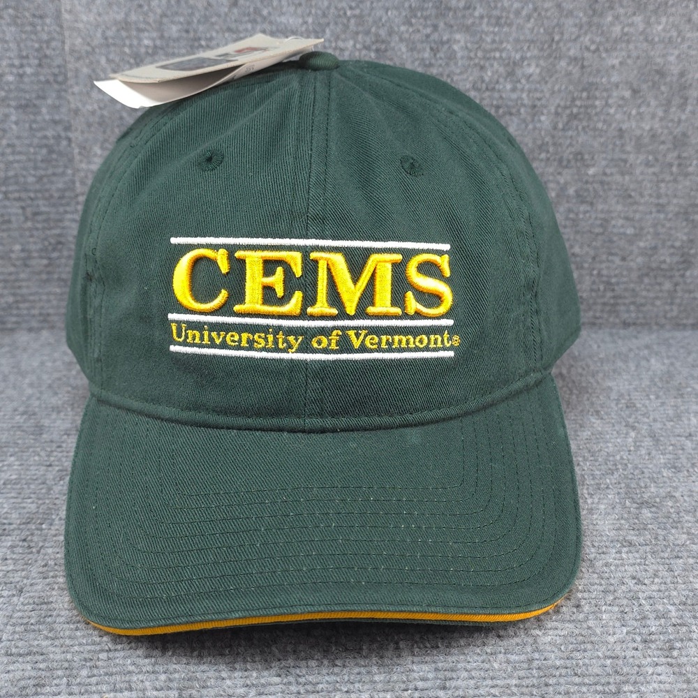 CEMS The Game Hat Cap Mens Strapback Green Split Bar University of Vermont